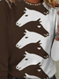 T-shirts Décontracté Printemps / Automne cheval Micro-élasticité Quotidien Jersey Manches Longues Droit Régulier pour Femmes