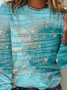 T-shirts Décontracté Abstrait Printemps / Automne Quotidien Jersey Manches Longues Col Rond Régulier Régulier pour Femmes