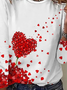 T-shirts Décontracté Floral Printemps / Automne Micro-élasticité Quotidien Manches Longues Régulier Droit Régulier pour Femmes
