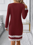 Robes Rétro Printemps / Automne Multicolore Bloc Naturel Fête Coupe Régulière Col Rond Régulier Jupe hanche pour Femmes