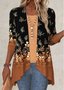 Kimono Femmes Rétro Ombre Printemps / Automne Naturel Ample Mi-long Droit Régulier Élasticité moyenne