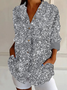 Chemises Décontracté Abstrait Printemps / Automne Polyester Quotidien Ample Régulier Droit Col de Chemise pour Femmes