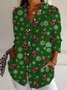 Chemises Femmes Décontracté Floral Printemps / Automne Aucune élasticité Quotidien Manches Longues Régulier Régulier Col de Chemise