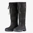 Rembourré de Coton Bottes Femme Rétro Hiver Coutures contrastées Polyester Bottes de Neige Cuir Talon de Bloc Bout Rond à Enfiler