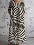 Robes Rayé Décontracté Printemps / Automne Quotidien Jersey Maxi Robe t-shirt Trapèze T.-N.-L. pour Femmes
