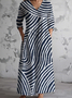 Robes Rayé Décontracté Printemps / Automne Quotidien Jersey Maxi Robe t-shirt Trapèze T.-N.-L. pour Femmes
