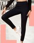 Pantalons De Yoga Décontracté Plain Hiver Polyester à Haute Élasticité Pantalon coupe slim Long Collant en Toison pour Femmes