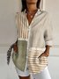 Chemises Femmes Géométrique Décontracté Printemps / Automne Polyester Aucune élasticité Ample Régulier Droit Régulier