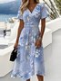Robes Décontracté Motif dégradé Été Polyester Taille Haute Micro-élasticité Vacances Coupe Régulière Maxi pour Femmes