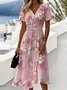 Robes Décontracté Motif dégradé Été Polyester Taille Haute Micro-élasticité Vacances Coupe Régulière Maxi pour Femmes
