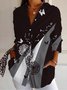 Chemises Femmes Décontracté Floral Printemps / Automne Aucune élasticité Quotidien Manches Longues Régulier Régulier Col de Chemise