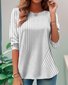 T-shirts Femmes Rayé Décontracté Printemps / Automne Quotidien Ample Manches Longues Col Rond Régulier Droit