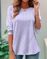 T-shirts Femmes Rayé Décontracté Printemps / Automne Quotidien Ample Manches Longues Col Rond Régulier Droit