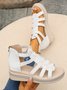 Mocassins Sexy Plain Toutes Les Saisons Forage à chaud Zip Talon de Bloc PU PU Caoutchouc pour Femmes