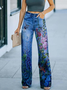 Jeans Femmes Décontracté Printemps / Automne impression en 3D Polyester Coupe Régulière Taille Moyenne Pantalons à Jambe Large Long Droit