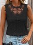 Top Débardeur Tops Femmes Plain Été Simple Polyester Micro-élasticité Faire la navette Coupe Régulière Régulier Droit