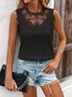Top Débardeur Tops Femmes Plain Été Simple Polyester Micro-élasticité Faire la navette Coupe Régulière Régulier Droit