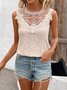 Top Débardeur Tops Femmes Plain Été Simple Polyester Micro-élasticité Faire la navette Coupe Régulière Régulier Droit