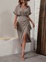 Robes Géométrique Rue Été Micro-élasticité ensemble Mi-longue Trapèze Régulier Non pour Femmes