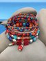 Bracelets Femmes Rétro Plain Toutes Les Saisons Roulotté Rendez-Vous multicouche Bracelet Acrylique