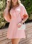 Robes Femmes Décontracté Plain Été Joint Fendu Manche Dolman Journée Trapèze Jupe à volants Non