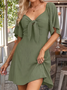 Robes Femmes Décontracté Plain Été Joint Fendu Manche Dolman Journée Trapèze Jupe à volants Non
