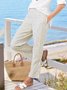 Pantalons Rayé Élégant Printemps / Automne Micro-élasticité Sortie Taille Élastique Pantalon à la cheville Droit Régulier pour Femmes