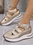 Mocassins Vacances Plain Toutes Les Saisons Joint Fendu Crochet et boucle Rendez-Vous Bout Rond PU Caoutchouc pour Femmes