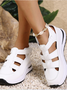 Mocassins Vacances Plain Toutes Les Saisons Joint Fendu Crochet et boucle Rendez-Vous Bout Rond PU Caoutchouc pour Femmes