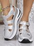 Mocassins Vacances Plain Toutes Les Saisons Joint Fendu Crochet et boucle Rendez-Vous Bout Rond PU Caoutchouc pour Femmes
