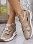 Mocassins Vacances Plain Toutes Les Saisons Joint Fendu Crochet et boucle Rendez-Vous Bout Rond PU Caoutchouc pour Femmes