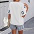 Chemises Femmes Urbain Floral Été Polyester Col V Joint Fendu Sortie Demi Manche Régulier