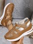 Mocassins Vacances Plain Toutes Les Saisons Joint Fendu Crochet et boucle Rendez-Vous Bout Rond PU Caoutchouc pour Femmes