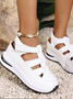 Mocassins Vacances Plain Toutes Les Saisons Joint Fendu Crochet et boucle Rendez-Vous Bout Rond PU Caoutchouc pour Femmes