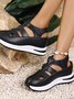 Mocassins Vacances Plain Toutes Les Saisons Joint Fendu Crochet et boucle Rendez-Vous Bout Rond PU Caoutchouc pour Femmes