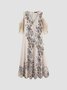 Robes Femme Floral Vacances Été Trapèze Quotidien Fibre de polyester Demi-manches Coupe trapèze