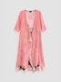 Ensembles deux pièces Décontracté Floral Printemps Léger Maxi Fibre de polyester Trois quarts Coupe H-Line pour femme