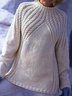 Pull Femme Vintage  Coton Mélangé Grande Taille  Manche LongueFit Col Roulé Regular