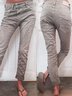 Jeans Femme Décontracté Solide Automne Polyester Poids moyen Pas d'élasticité Lâche Pantalon mi-taille Long
