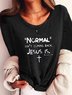 T-shirt Femme Casual Lettre Printemps Poids moyen Micro-élasticité Quotidien Jersey Manches longues Lâche