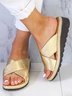 Sandales Casual Plaine Printemps Quotidien Talon bas Bout rond Grande taille Slip On Hauteur augmentant pour les femmes