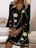 Robes Femmes Géométrique Décontracté Été Naturel Quotidien Ample Court Manches 3/4 Non