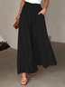 Pantalon décontracté Femme Décontracté Plaine Été Léger Aucune élasticité Coton Lâche Long A-Line
