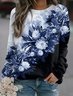 Sweat-shirts Femme Décontracté Floral  Spandex  Ample Régulier H-ligne Régulier