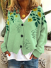 en Toison Manteau Décontracté Plain Automne Col V Micro-Élasticité Quotidien Manches Longues Régulier H-ligne pour Femmes