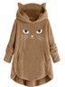 Sweat-shirts Décontracté Imprimé d'Animal Hiver Polyester Sweat-shirt à Capuche Aucune élasticité Ample Régulier H-ligne pour Femmes