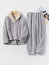 Ensembles deux pièces pour femmes Décontracté Micro-élasticité Polaire duveteux/granuleux Haut avec pantalon H-line
