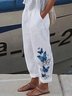 Pantalons Femmes Décontracté Toutes Les Saisons Papillon Naturel Aucune élasticité Standard Coton Long Régulier