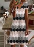 Robes Décontracté Plaid Printemps Naturel Micro-élasticité Quotidien Coupe Régulière Robe t-shirt Régulier pour Femmes