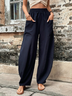 Pantalons Femmes Décontracté Plain Toutes Les Saisons Polyester Naturel Quotidien Bloomers Long O-Ligne